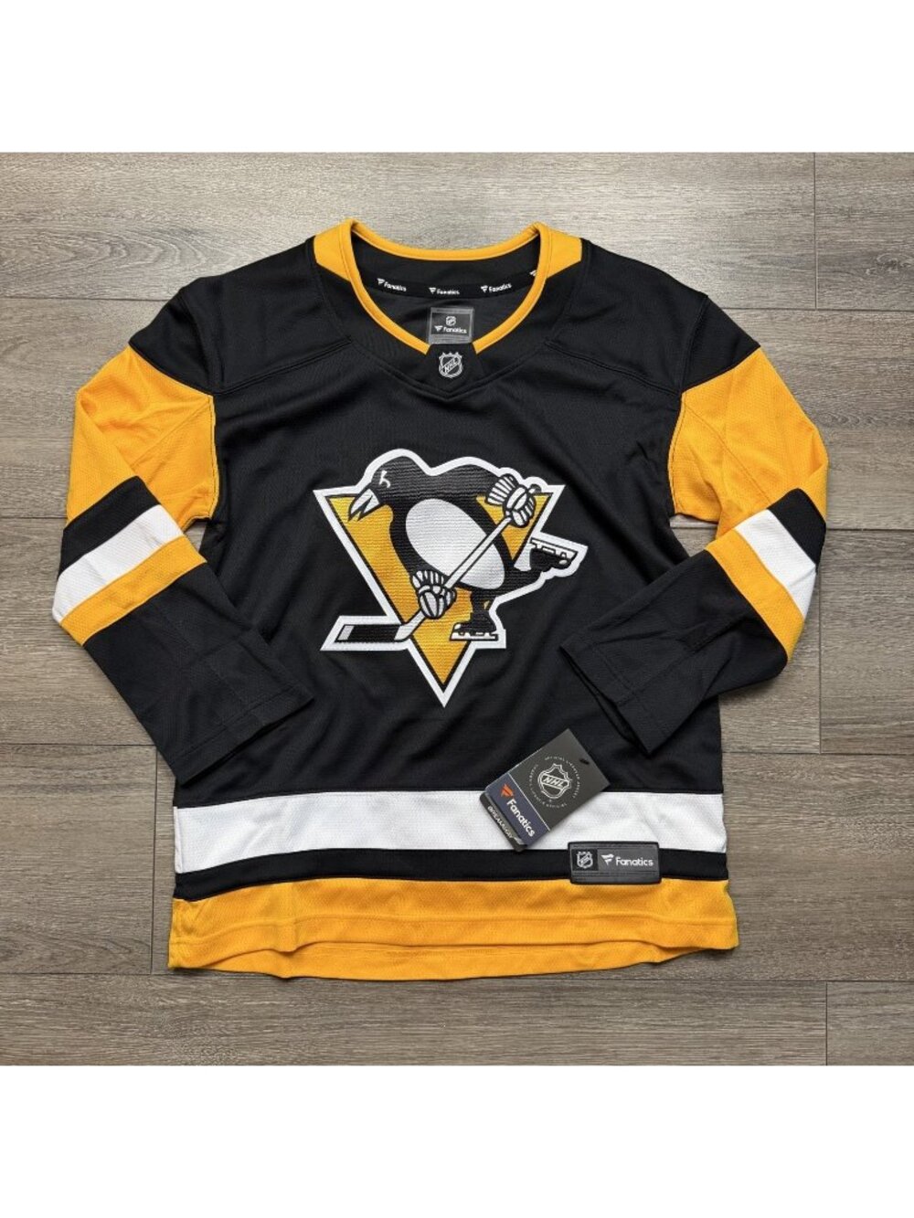 Fanatics Pittsburgh Penguins NHL Team Jersey Black Youth L / XL Hockey